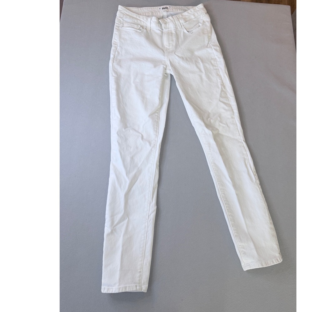 Paige Womens White Straight Leg Denim Jeans Size 27 28x29